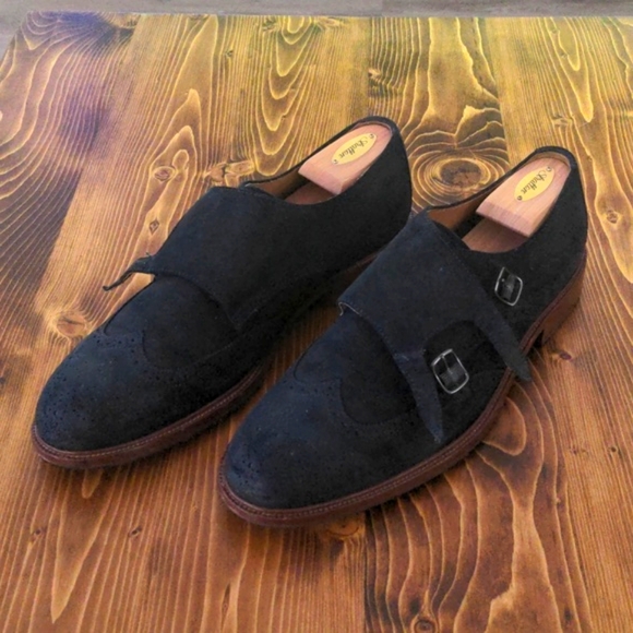 Trask Shoes | Trask Men’s Double Monk Strap Suede Dress Shoe Size 13 - Picture 2 of 4